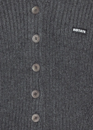 Kami knit boxy hoodie Gray Pinstripe ROTATE